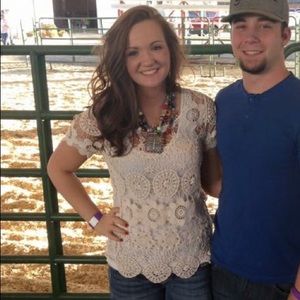 Cream colored lace top